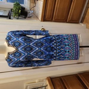 Chico's dress Blue geometric with bling